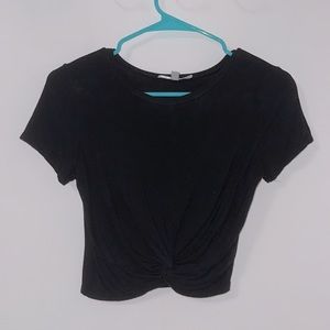 Black Sinched Crop Top